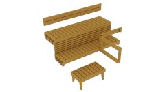 Sauna Valmislaudepaketti Iisi Plus 2070mm tervaleppa 