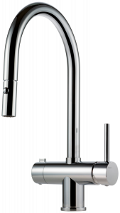 Keittiöhana ulosvedettävällä käsisuihkulla ja pesukoneventtiilillä Tapwell SK885 Kromi 120