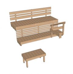 Sauna Valmislaudepaketti Iisi Plus 2070mm tervaleppa 